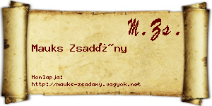 Mauks Zsadány névjegykártya